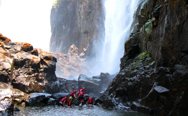 Swimming under the Victoria Falls 